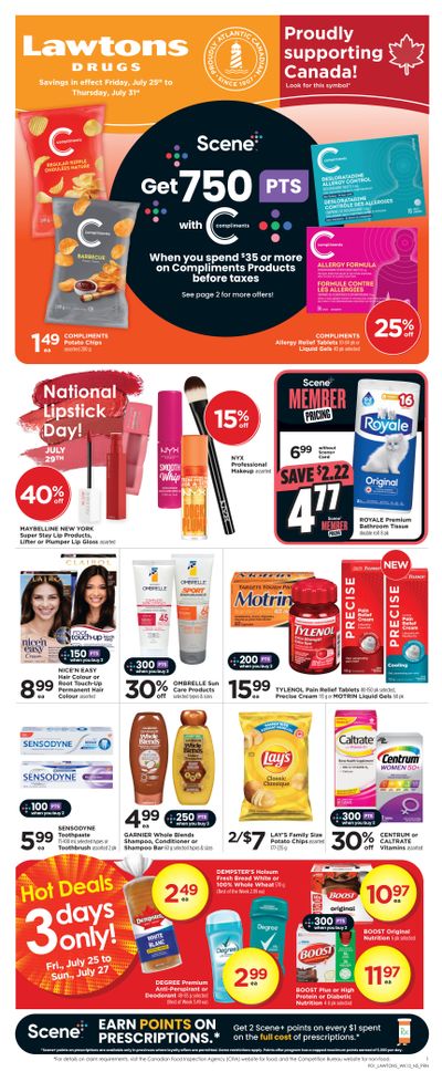 Lawtons Drugs Flyer July 25 to 31