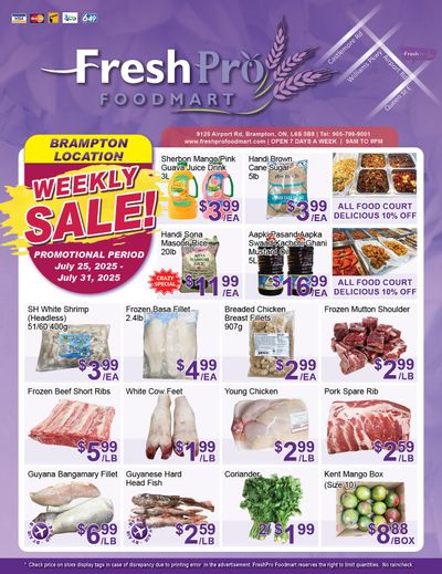 FreshPro Foodmart (Brampton) Flyer July 25 to 31