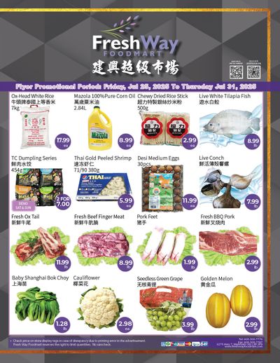 FreshWay Foodmart Flyer July 25 to 31