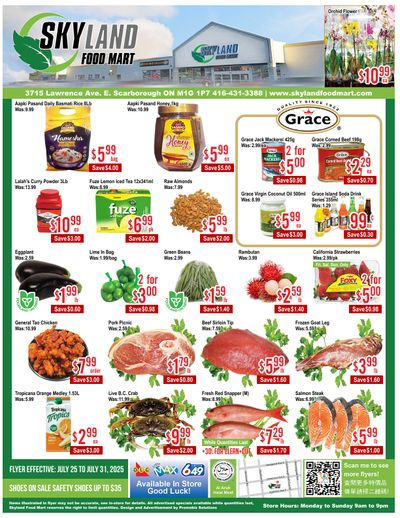 Skyland Food Mart Flyer July 25 to 31
