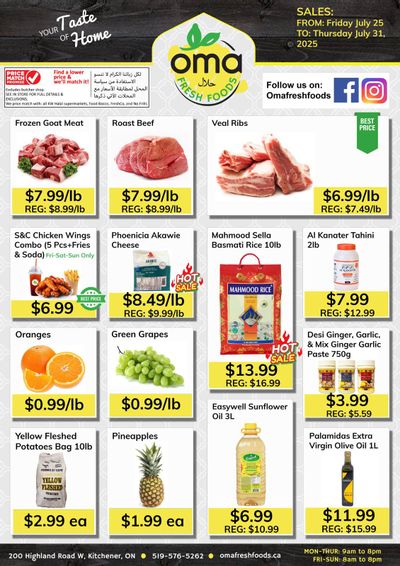 Oma Fresh Foods Flyer July 25 to 31