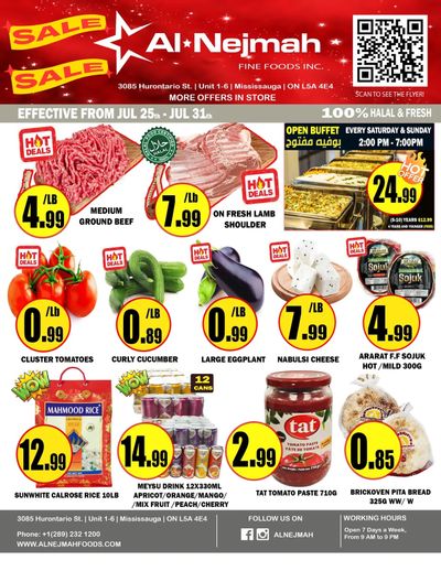 Alnejmah Fine Foods Inc. Flyer July 25 to 31