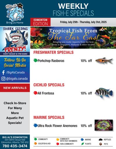 Big Al's (Edmonton) Weekly Specials July 25 to 31