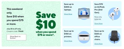 Staples Canada: Save $10 When You Spend $75 This Weekend With Promo Code + More