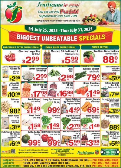 Fruiticana (Calgary) Flyer July 25 to 31