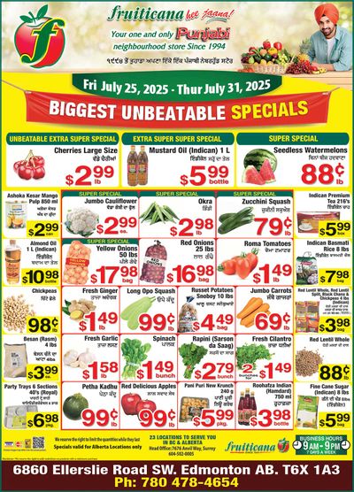 Fruiticana (Edmonton) Flyer July 25 to 31