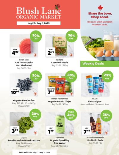 Blush Lane Organic Market Flyer July 27 to August 2