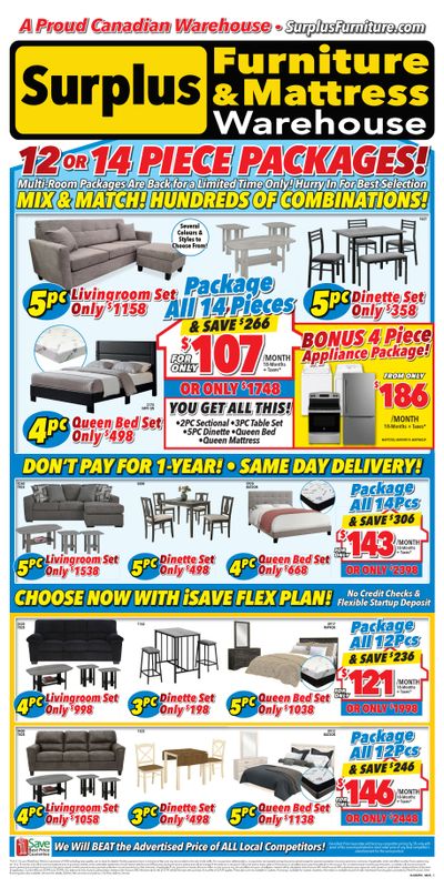 Surplus Furniture & Mattress Warehouse (St. John's, Corner Brook, Grand Falls Windsor) Flyer July 28 to August 10