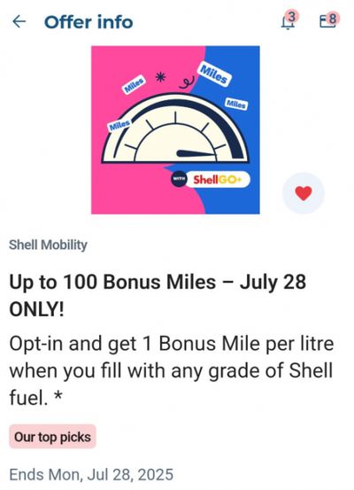 Air Miles Canada Offers: Get up to 100 Bonus Miles When You Fill With Shell Fuel Today Only