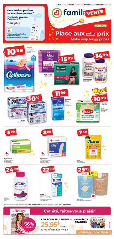Familiprix Clinique Flyer July 31 to August 6