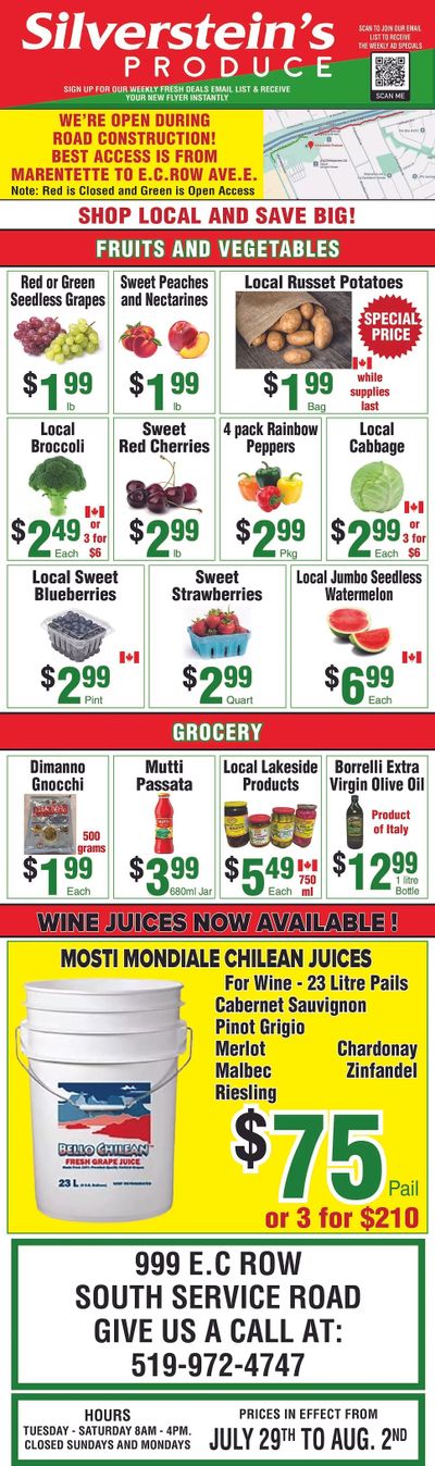 Silverstein's Produce Flyer July 29 to August 2