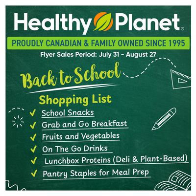 Healthy Planet Flyer July 31 to August 27