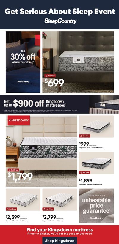 Sleep Country Flyer July 30 to August 5