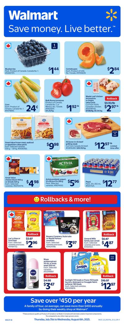 Walmart (ON) Flyer July 31 to August 6