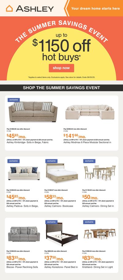 Ashley HomeStore Flyer July 30 to August 5