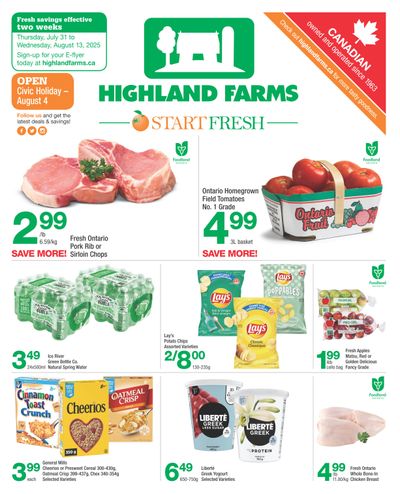 Highland Farms Flyer July 31 to August 13