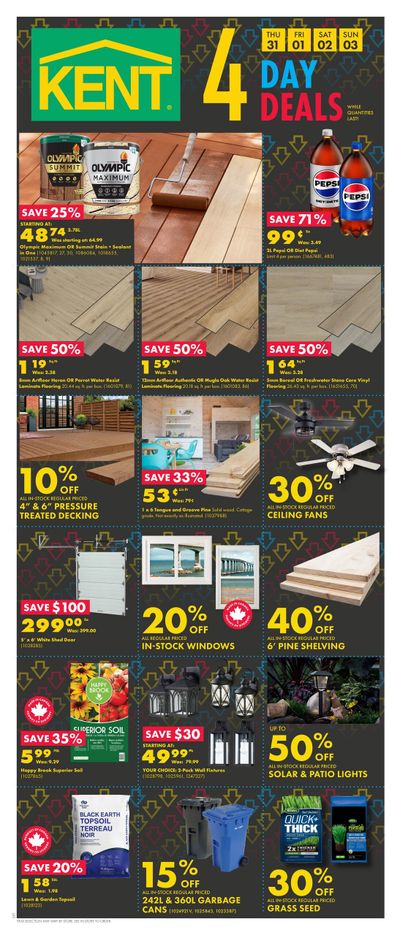 Kent Building Supplies Flyer July 31 to August 6