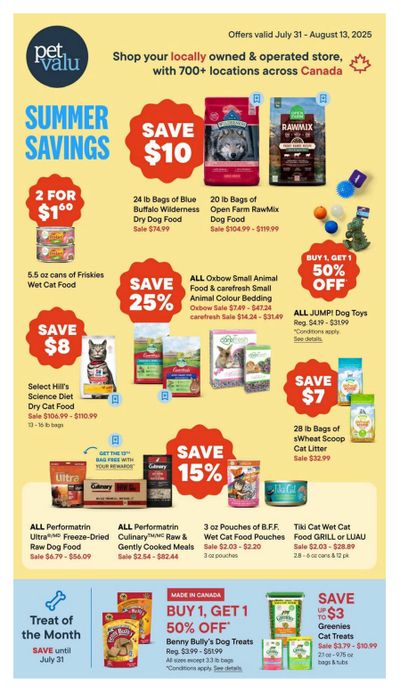 Pet Valu Flyer July 31 to August 13