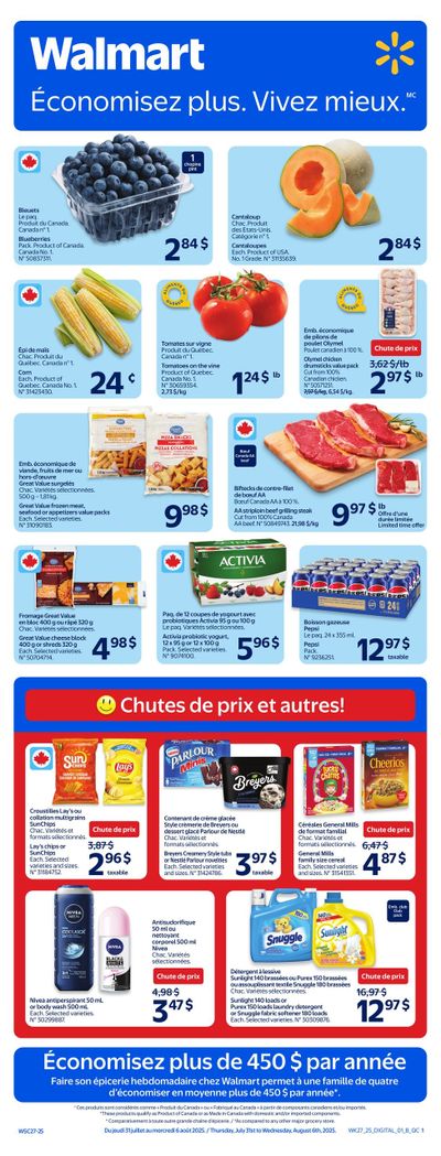 Walmart (QC) Flyer July 31 to August 6