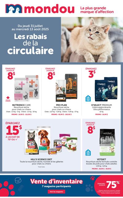 Mondou Flyer July 31 to August 13
