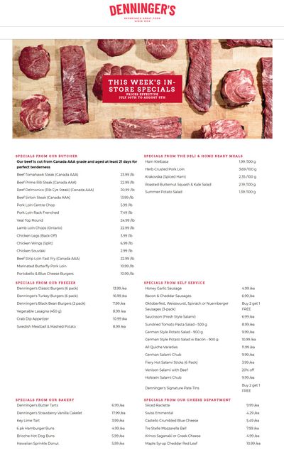 Denninger's Weekly Specials July 30 to August 5