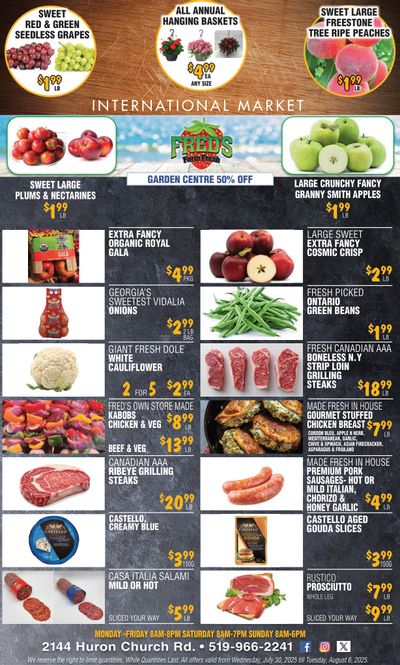 Fred's Farm Fresh Flyer July 30 to August 5