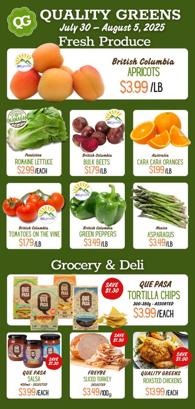 Quality Greens Flyer July 30 to August 5
