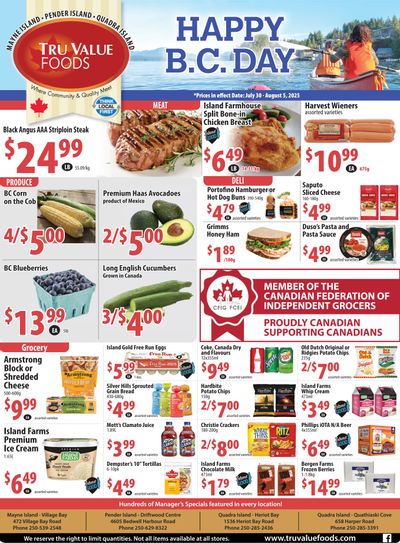Tru Value Foods Flyer July 30 to August 5