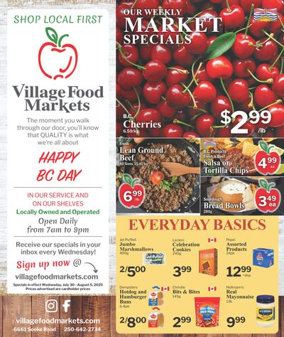Village Food Markets Flyer July 30 to August 5