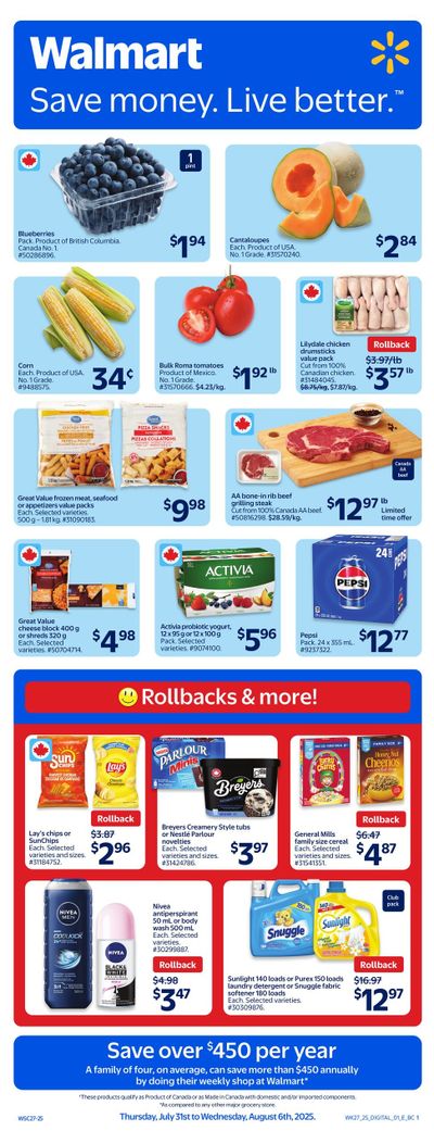 Walmart (West) Flyer July 31 to August 6
