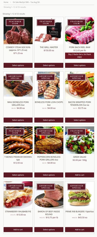 T-Bone's Flyer July 30 to August 5