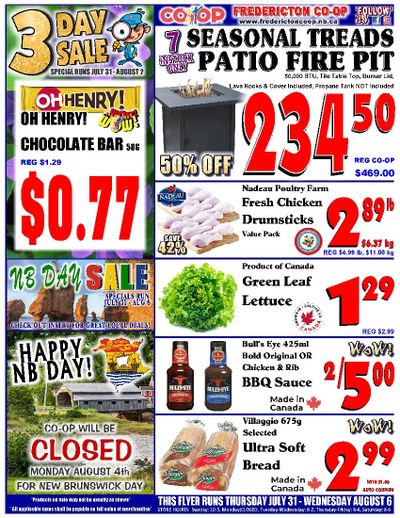 Fredericton Co-op Flyer July 31 to August 6