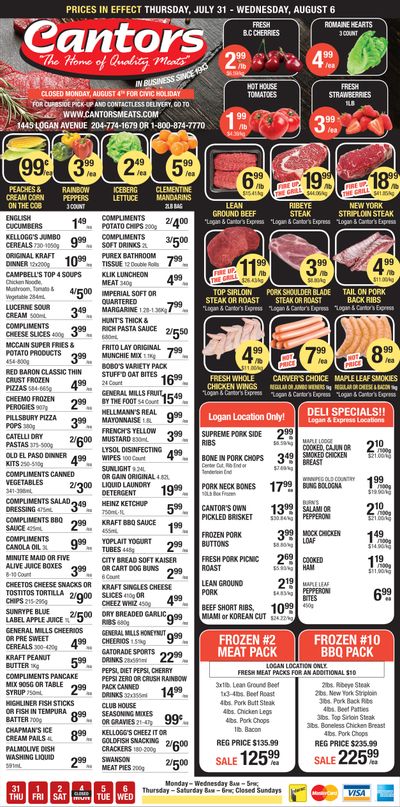 Cantor's Meats Flyer July 31 to August 6