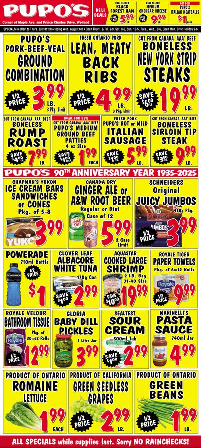 Pupo's Food Market Flyer July 31 to August 6