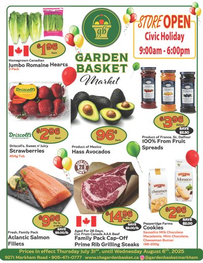 The Garden Basket Flyer July 31 to August 6