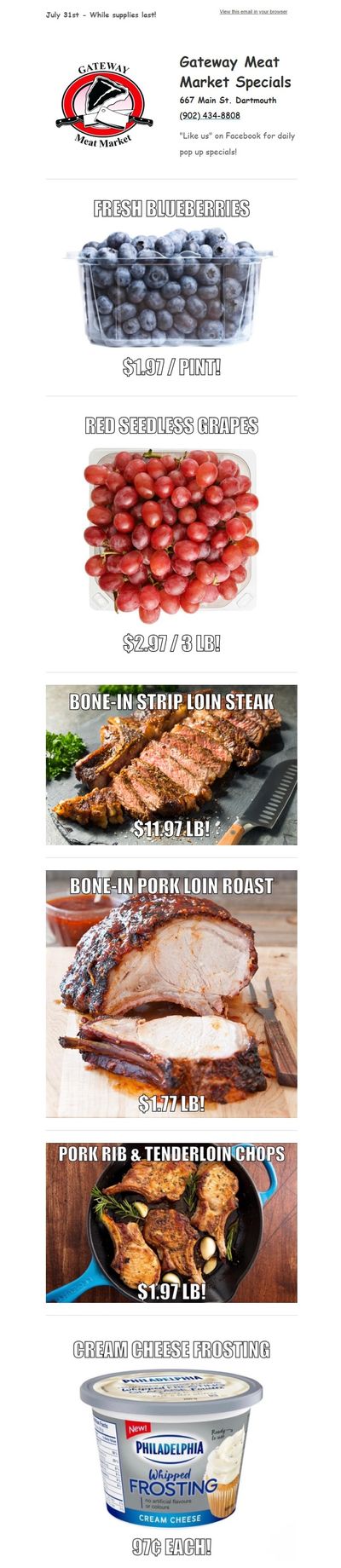 Gateway Meat Market Flyer July 31 to August 6
