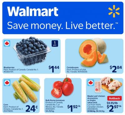 Walmart Canada Flyer Deals July 31st – August 6th: Pint of Blueberries $1.44 + More