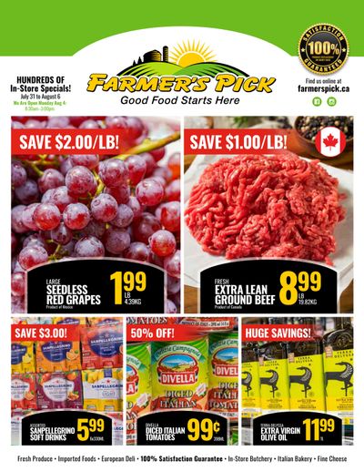 Farmer's Pick Flyer July 31 to August 6