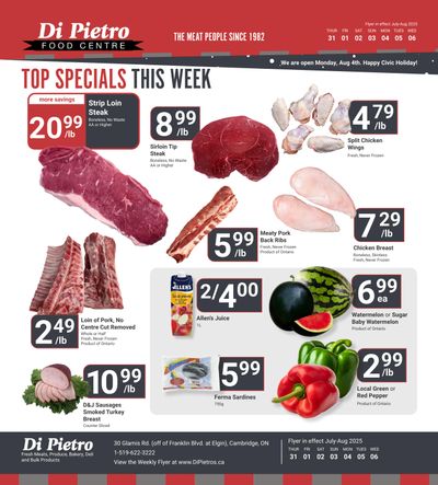 Di Pietro Food Centre Flyer July 31 to August 6