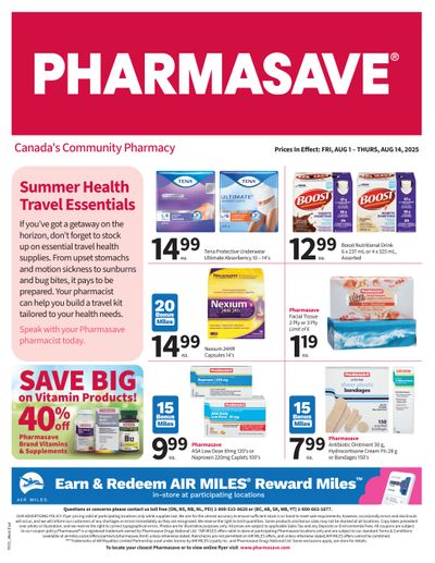 Pharmasave (ON & West) Flyer August 1 to 14