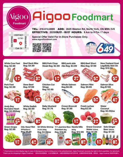 Aigoo Foodmart Flyer August 1 to 7