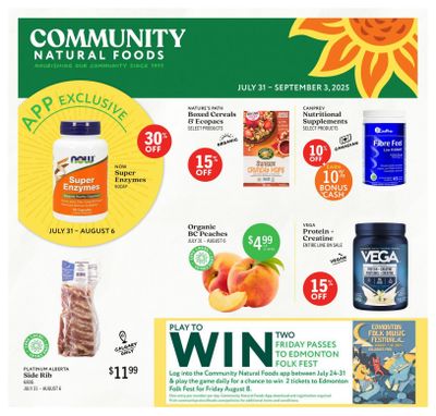 Community Natural Foods Flyer July 31 to September 3