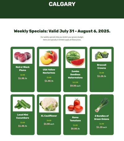 H&W Produce Flyer July 31 to August 6