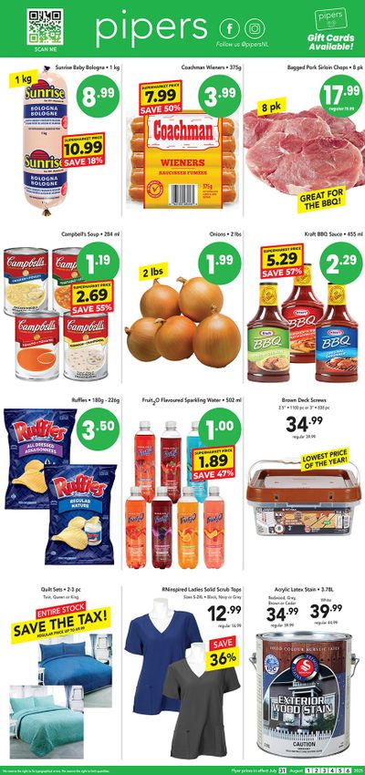 Pipers Superstore Flyer July 31 to August 6