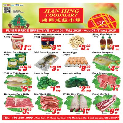 Jian Hing Foodmart (Scarborough) Flyer August 1 to 7