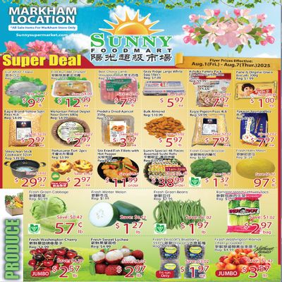 Sunny Foodmart (Markham) Flyer August 1 to 7