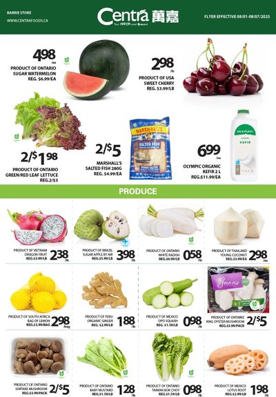 Centra Foods (Barrie) Flyer August 1 to 7