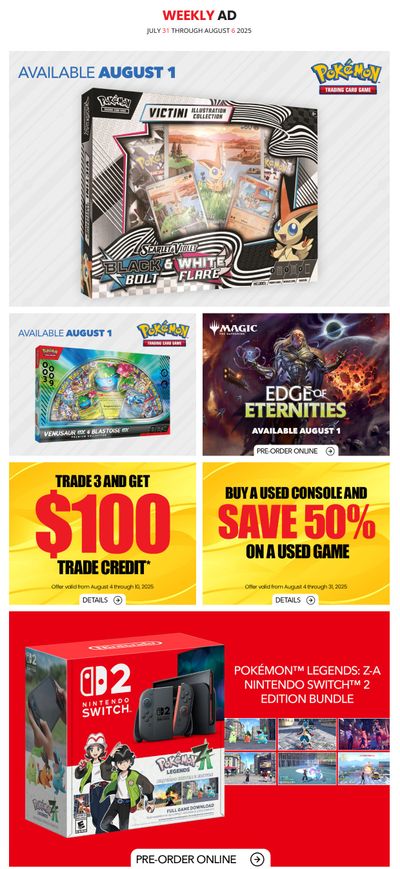 GameStop Flyer July 31 to August 6