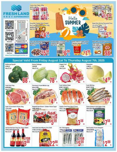 FreshLand Supermarket Flyer August 1 to 7