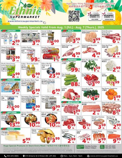 Ethnic Supermarket (Milton) Flyer August 1 to 7